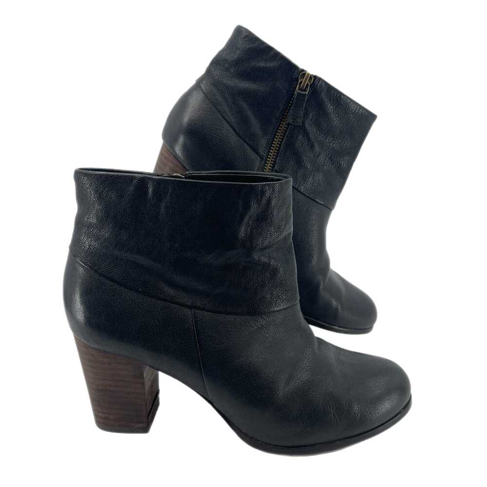 Cole Haan Black Brown Ankle Boots Almond Toe Zip | Womens 8.5